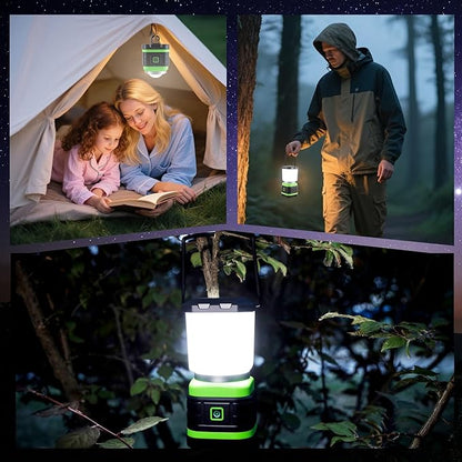 Lichamp LED Camping Lantern, Battery Powered LED Lights Camping Essentials, Portable Lanterns Flishlights for Emergency, Hurricanes, Outdoor Hiking, Power Outages, Survival Gear and Home Use, 2 Pack
