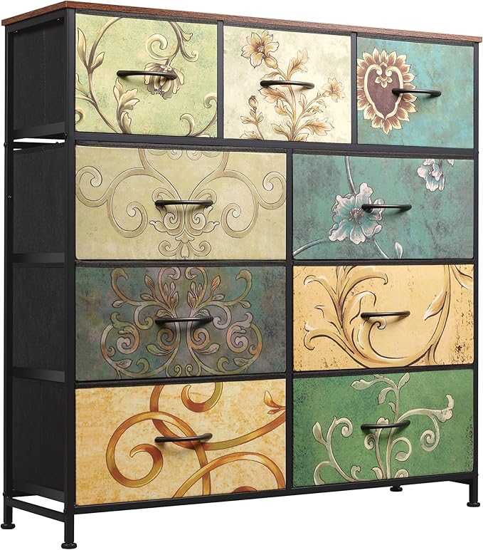 WLIVE 9-Drawer Dresser, Fabric Storage Tower