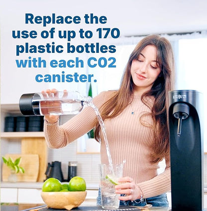 Soda Sense Easy Connect 60L CO2 Exchange Canister – 1 Pack, Replacement for Quick Connect Cylinder – Compatible with SodaStream PINK Snap-On Machines ONLY, Including ART, TERRA, ENSO & DUO