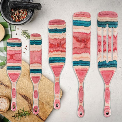 MYRAINBOW A5-3 Spurtle Set, Wooden Utensils