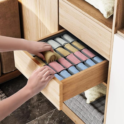 Joyoldelf Sock Drawer Organizer Divider 2 Packs Underwear Organizer, 24 Cell