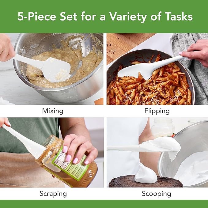 Tovolo Flex Core 5 Piece Silicone Spatula Set Heat Resistant All Silicone