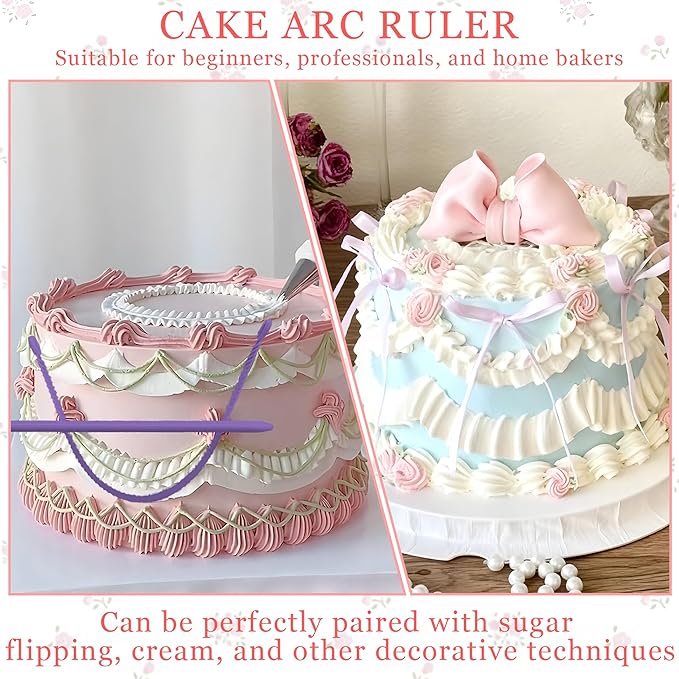 4PCS Cake Arch Guide Tool, Adjustable Fondant Cake Arc Ruler, Practical Baking