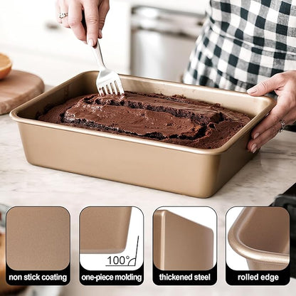 Baking Pan Set of 2, 12.5’’ X 10’’ X 2.4’’ Nonstick Sheet Cake Pan