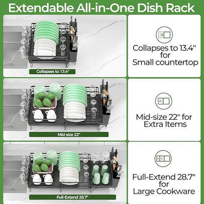 Large Dish Drying Rack, Expandable Dish Rack, Stainless Steel Dish Racks
