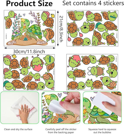 Glow in The Dark Sea Turtle Stickers, 31 PCS Glowing Luminous Ocean Turtles Wall Decals Turtle Ceiling Stickers for Kids Boys Girls Bedroom Nursery Playroom Party Room Decor