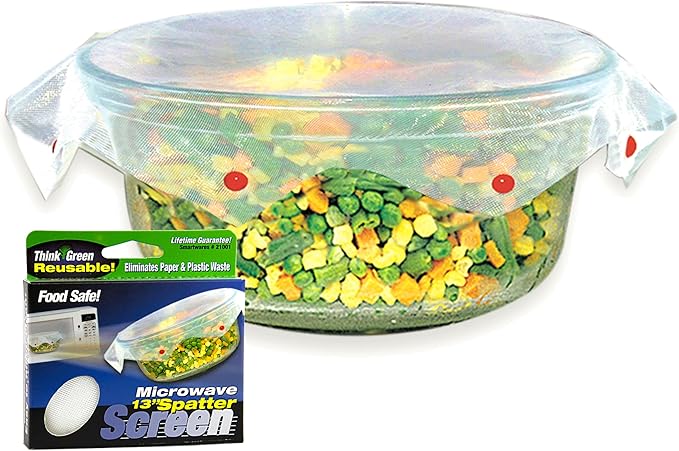 Microwave Spatter Screen, Non-Stick Mesh, Folds Flat, 13 Inch Splatter Guard