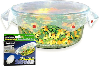 Microwave Spatter Screen, Non-Stick Mesh, Folds Flat, 13 Inch Splatter Guard