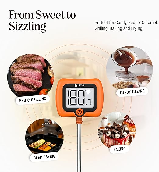 Digital Candy Thermometer with Pot Clip, Instant Read Kitchen Thermometer