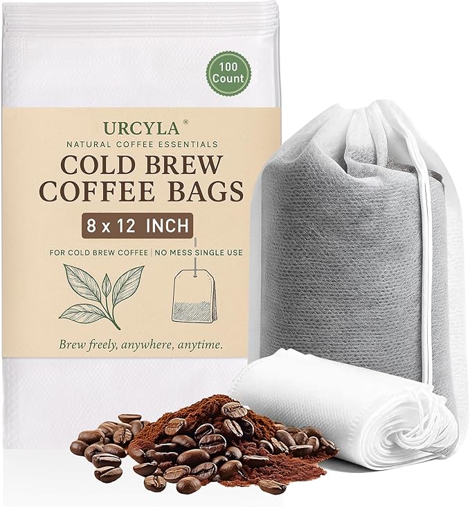 Cold Brew Bags, 8 * 12 Inch Fine Mesh Drawstring Pouches, Fits Mason Jars &