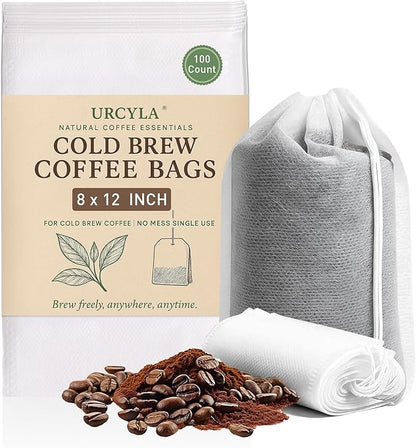 Cold Brew Bags, 8 * 12 Inch Fine Mesh Drawstring Pouches, Fits Mason Jars &