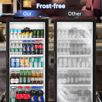 Commercial Beverage Refrigerator, 24.5 Inch 15 Cu. Ft. Drink Fridge, Display