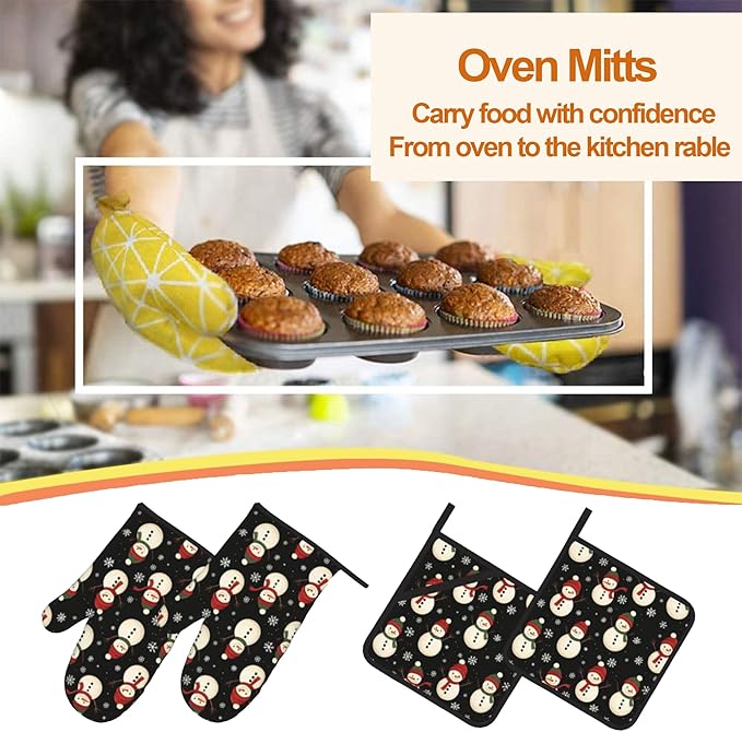 Oven Mitts and Hot Pads Set