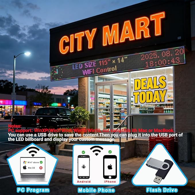 P10 Scrolling LED Sign Programmable Display Digital Bright Open Led Sign
