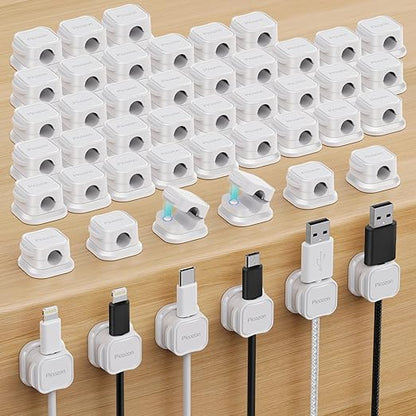 48 Pack Magnetic Cable Clip Organizer Cord Holder, Picozon Adhesive Cable