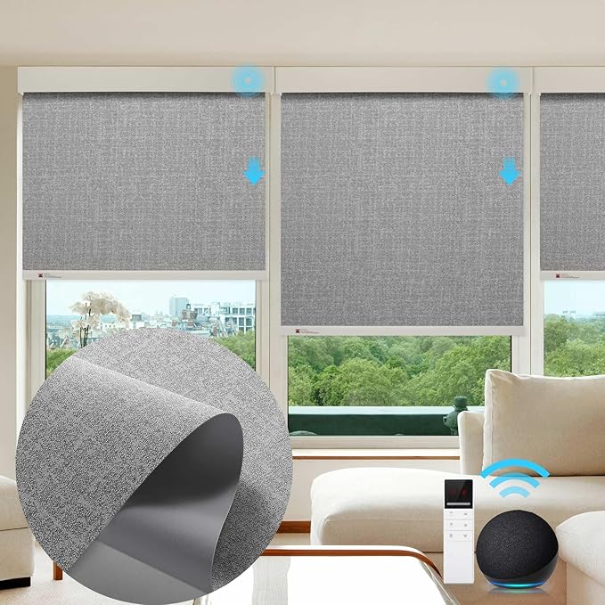 ZSTARR Motorized Smart Blind for Window, Automatic Blackout Roller Shade