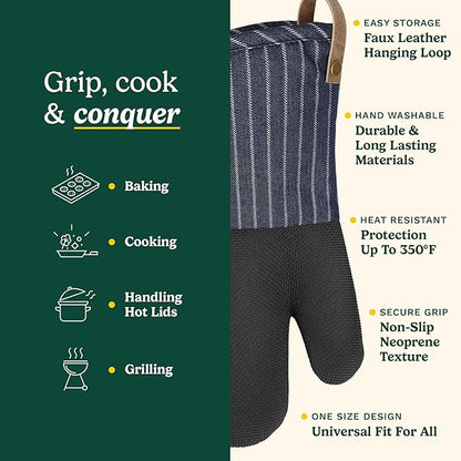 Cuisinart Heritage Kitchen Oven Mitts – Heat-Resistant Kitchen Mitts