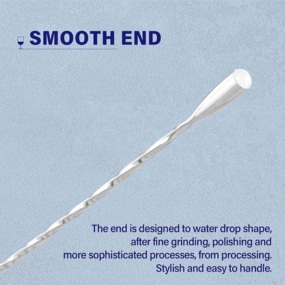 Briout 4 Pieces Bar Spoon, 12 Inches Long Handle Drink Stirrer