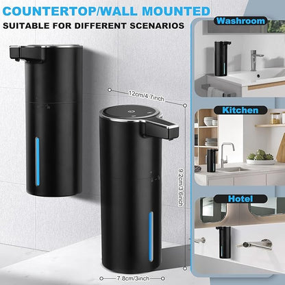 Automatic Soap Dispenser Liquid Touchless: 13.52oz/400ml Wall USB Rechargeable