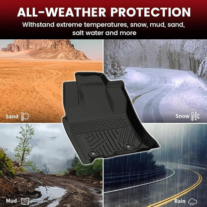 LASFIT Floor Mats for Toyota 4Runner 2013-2024 (Only for 7 Seats) All Weather Custom Fit Floor Liner for Toyota 4 Runner TPE Mats Front&Rear 3 Row Car Mats, Black