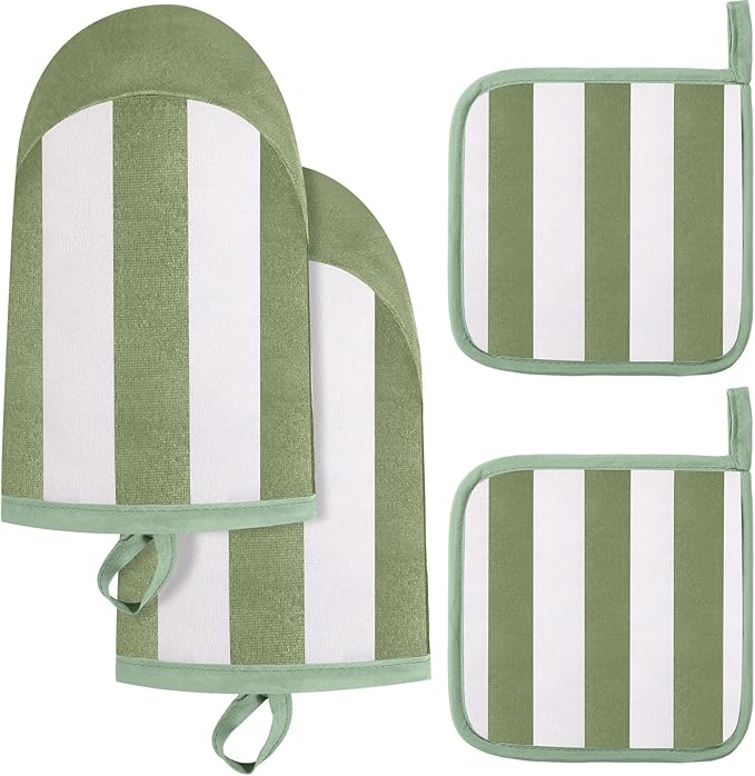Reallnaive Oven Mitts and Pot Holders 4 Pcs Set