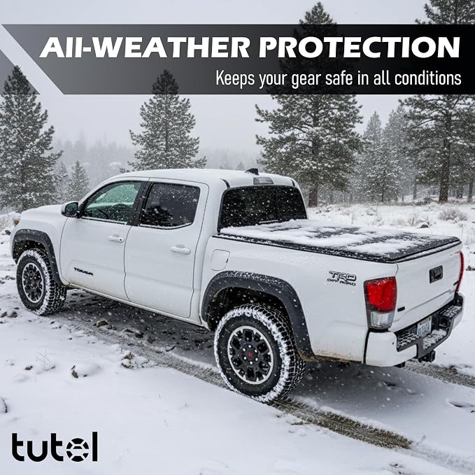 Tutel Low Profile Hard Shell Flip-Up Truck Bed Tonneau Cover|Fits 2016–2023 Toyota Tacoma 5'1" Bed (60.5") - TTLTMLPFU021