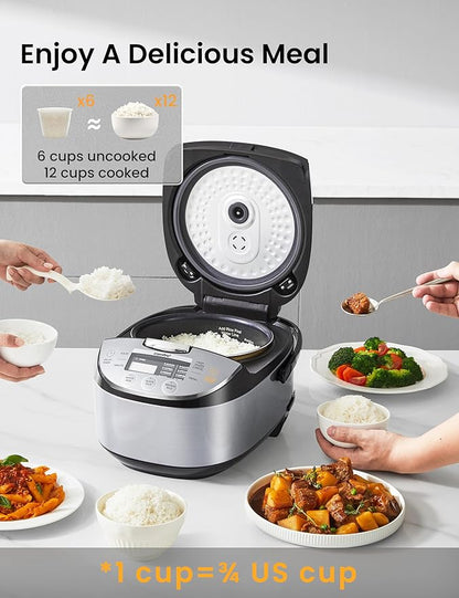 COMFEE' Rice Cooker 12 Cups Cooked/6 Cups Uncooked, Portable Non-Stick Rice