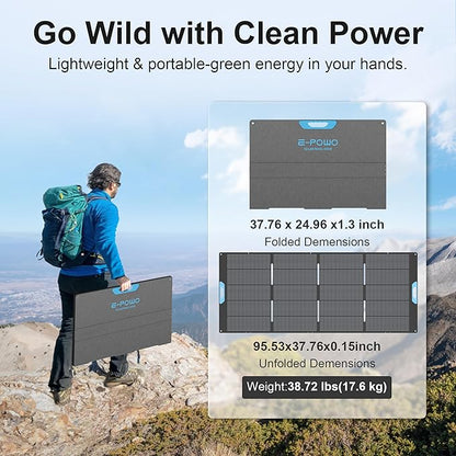 400W Portable Solar Panel for Power Station, 23.5% High Efficiency ETFE