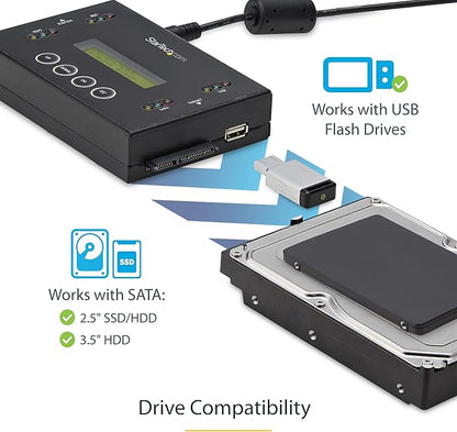 StarTech.com 1:1 Standalone Hard Drive and USB Thumb Drive Duplicator/Eraser