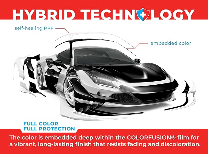 ColorFusion PPF by VViViD, Gloss Piano Black Dry Apply PPF Vinyl Car Wrap Roll 60ft x 5ft