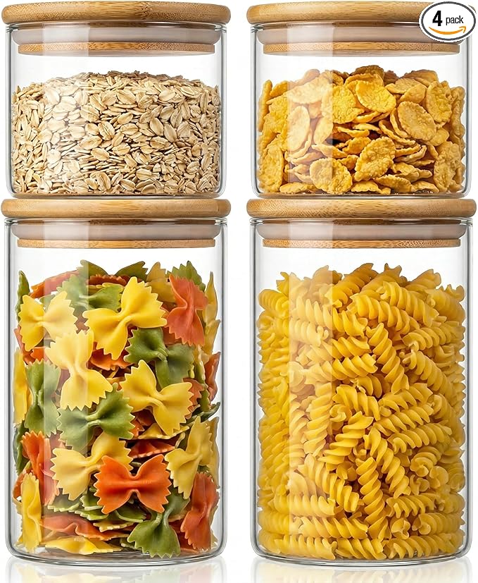 32oz & 21oz - 4 Pack Glass Jars