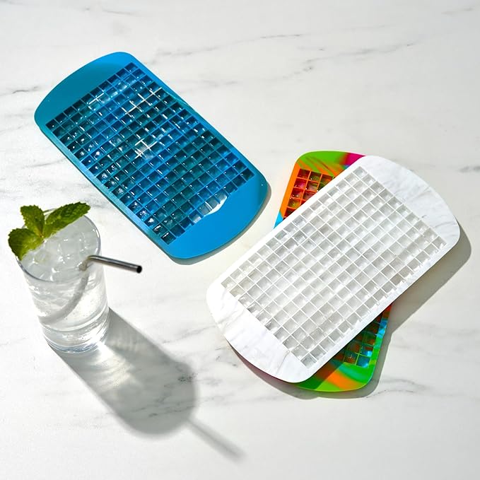 Host Mini Ice Cube Tray, Makes 160 Cubes, Durable Silicone Trays, Iced Coffee
