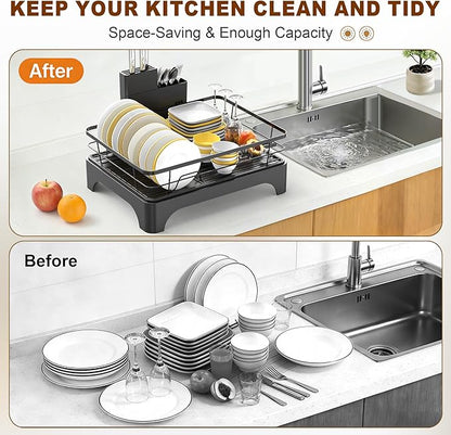 Dish Drying Rack for Kitchen Counter, Dish Rack, Dish Drainer for Kitchen
