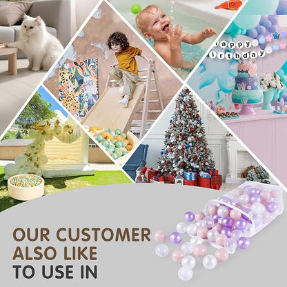 Realhaha Ball Pit Balls 50 100 200 500 Play Balls Plastic Balls for Baby Girls Toddlers Kids Play Tent Pool Playhouse Playpen Party Decoration
