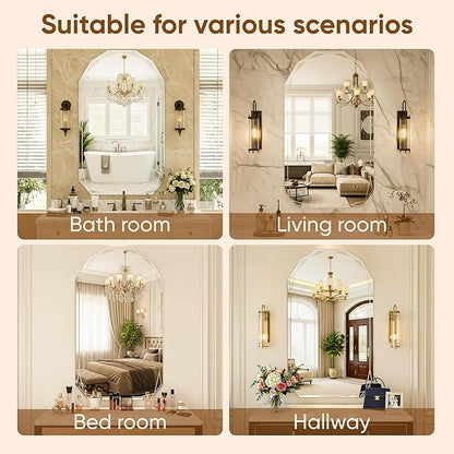 Suidia Bathroom Mirror, Frameless Bathroom Mirror