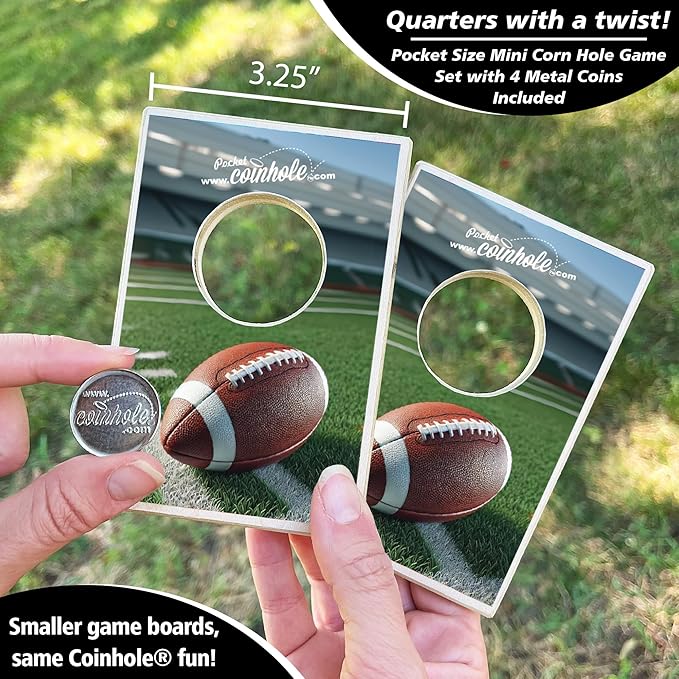 Coinhole Desktop Coin Bouncing Party Game Set | Tabletop Cornhole Board Game | Small Cornhole Travel Game Includes Coins