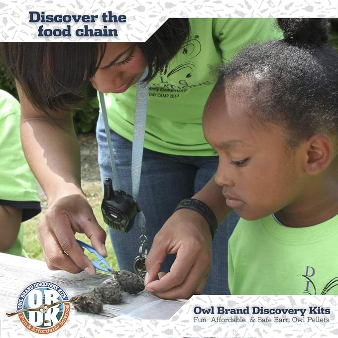 OBDK Barn Owl Pellets for Dissection - 20 Pack Medium Sized (1.5"-2.0") with Tools, Guide and Charts from Owl Brand Discovery Kits