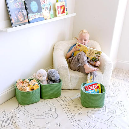 NaturalCozy Storage Cubes 9”x9”x7”Cotton Rope Woven Baskets