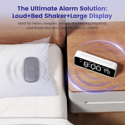 Dekala Bed Shaker Loud Alarm Clock