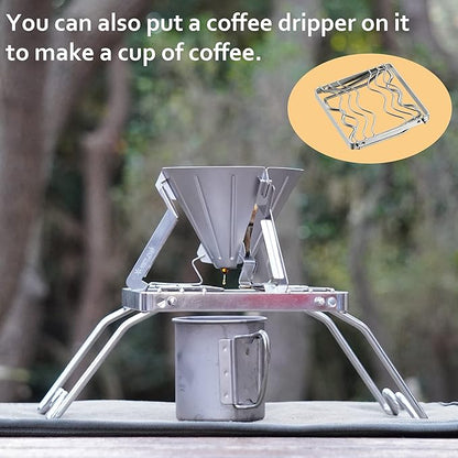 CAMPINGMOON Portable Folding Camping Campfire Grill over Fire Split Stoves 304 Stainless Steel (7?™’L (MS-1001))