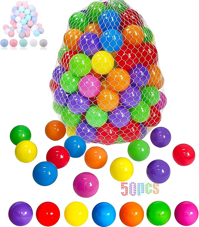 LANGXUN 50 100 200 Soft Plastic Ball Pit Balls for Kids, Gift for Baby Toddler Birthday Christmas, Ball Pit Play Tent, Baby Kiddie Pool Water Toys, Party Decoration