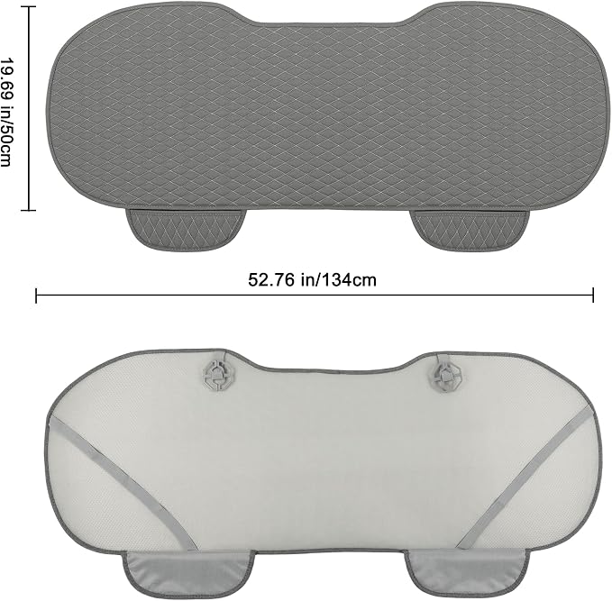 West Llama Pu Leather Car Seat Bottom Covers Protectors Include 1 Rear Bench Seat Cover Universal Fit 90% Vehicles,Gray