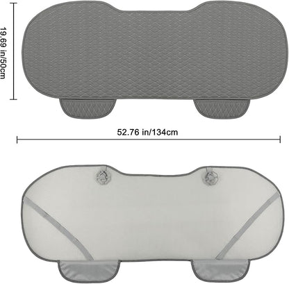 West Llama Pu Leather Car Seat Bottom Covers Protectors Include 1 Rear Bench Seat Cover Universal Fit 90% Vehicles,Gray