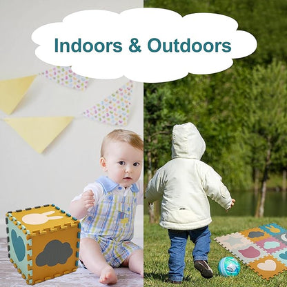Baby Play Mats for Floor, Foam Baby Play Mat, Foam Play Mats Shapes Puzzle Mat 9 Pieces