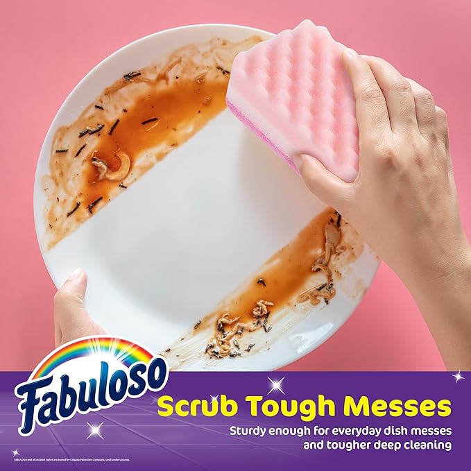 Fabuloso Scratch-Free Kitchen Dish Sponges, Rainbow Cellulose Scrubber Sponge
