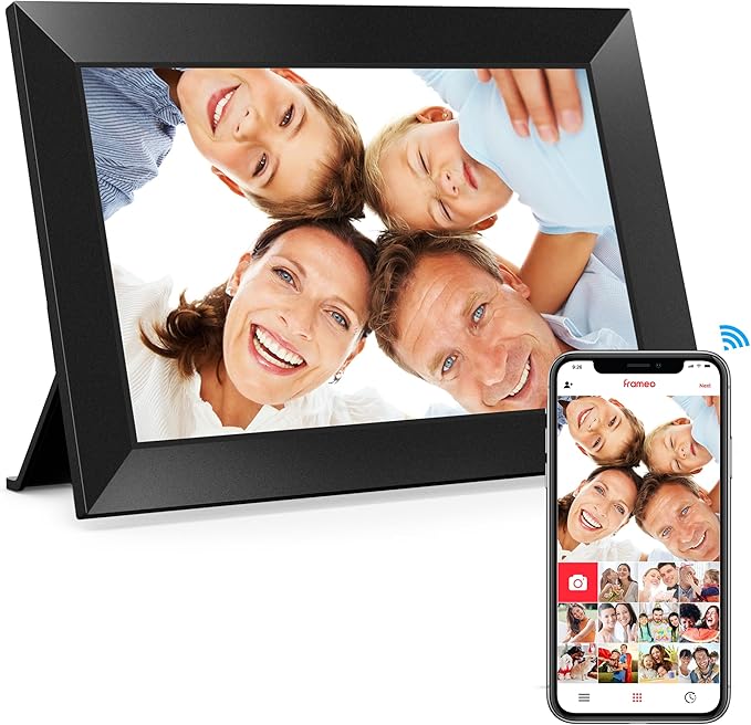BIGASUO Digital Picture Frame, 10.1" Frameo Digital Frame WiFi