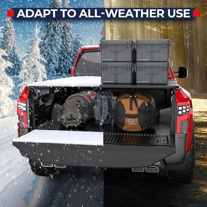 MOSTPLUS 5FT Tri-Fold Hard Truck Bed Tonneau Cover On Top Compatible for 2005-2025 2026 Nissan Frontier 3 Fold Aluminum Bed Cover 60Inch
