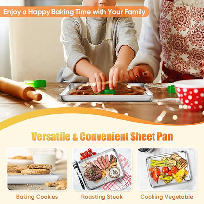Homikit 2 Pack Baking Sheet, 10 x 8 Inch Stainless Steel Cookie Tray Set