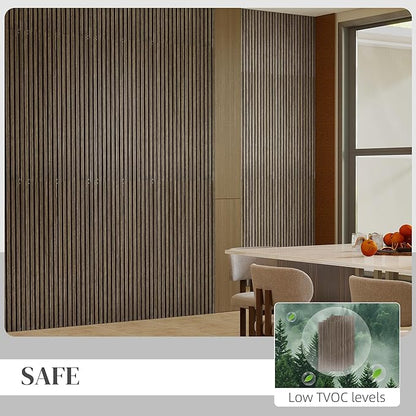 HOMCOM 4 Pack 3D Acoustic Panels, Wood Slat Wall Paneling