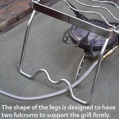 CAMPINGMOON Portable Folding Camping Campfire Grill over Fire Split Stoves 304 Stainless Steel (13.8?™’L (MS-1111))